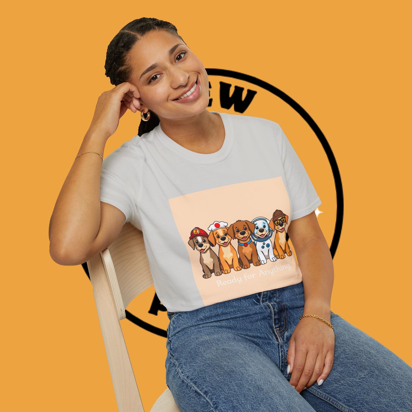 Puppy Professionals ๐พ | Ready for Anything T-Shirt for Career - Curious Canine Lovers - Unisex T-Shirt Design
