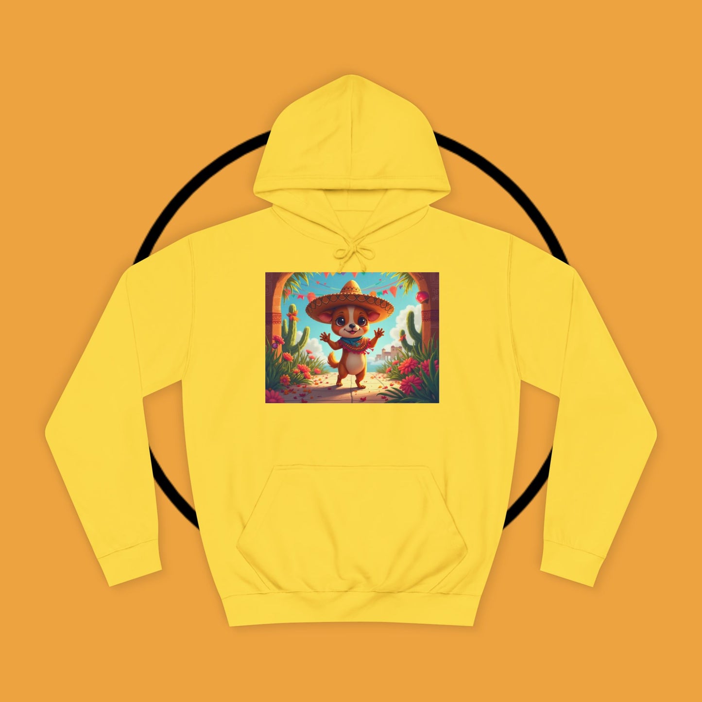 "Mexican Sombrero Chihuahua Hoodie | Fiesta Dog Celebration Wear | Authentic México Desert Art | Cinco de Mayo Gift"