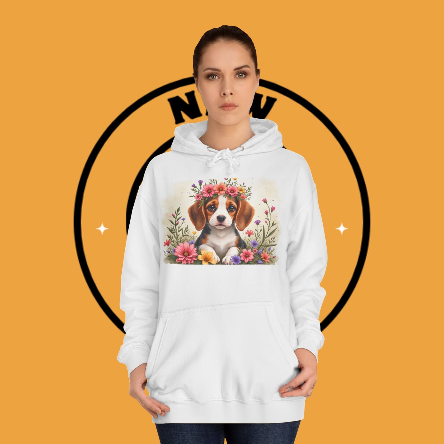 ๐ธ Enchanted Garden Beagle Hoodie - Where Cuteness Blooms! ๐ถ - Unisex Hoodie