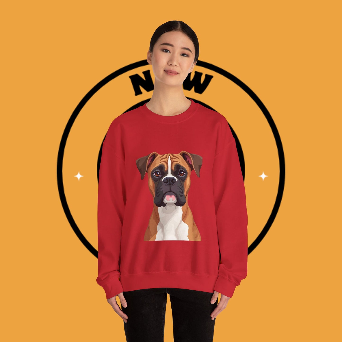 Classic Boxer Dog Portrait Crewneck Sweatshirt | Elegant Dog Lover Gift | Minimalist Boxer Art