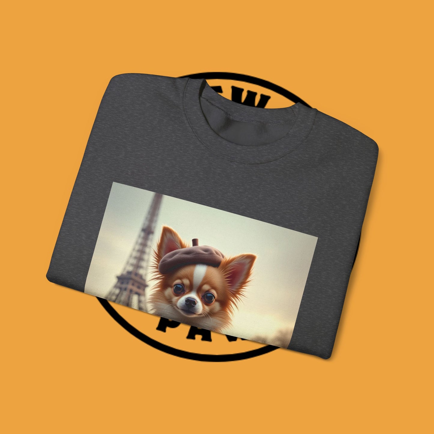 Parisian Chihuahua Beret Sweatshirt | French Dog Eiffel Tower Design | Travel Lover Gift