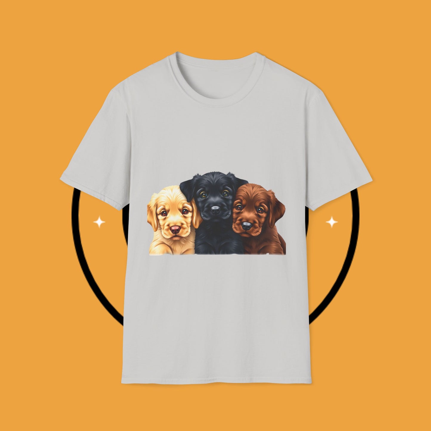 3 Adorable Retrievers Puppys - Dog - Unisex T-Shirt Design "Retriever Squad ๐พ | Trio of Cuteness T-Shirt for Dog Devotees"
