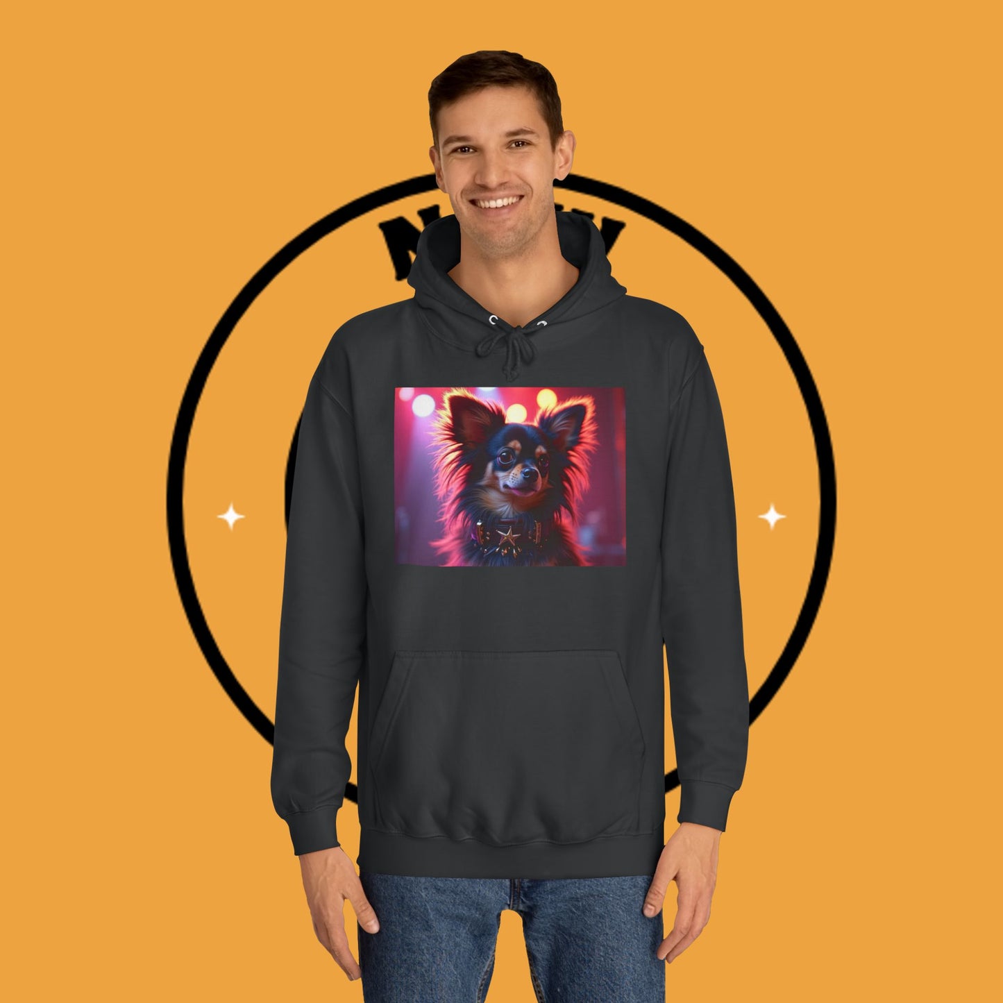 Glamorous Long-Haired Chihuahua Hoodie - Luxury Dog Portrait Pullover