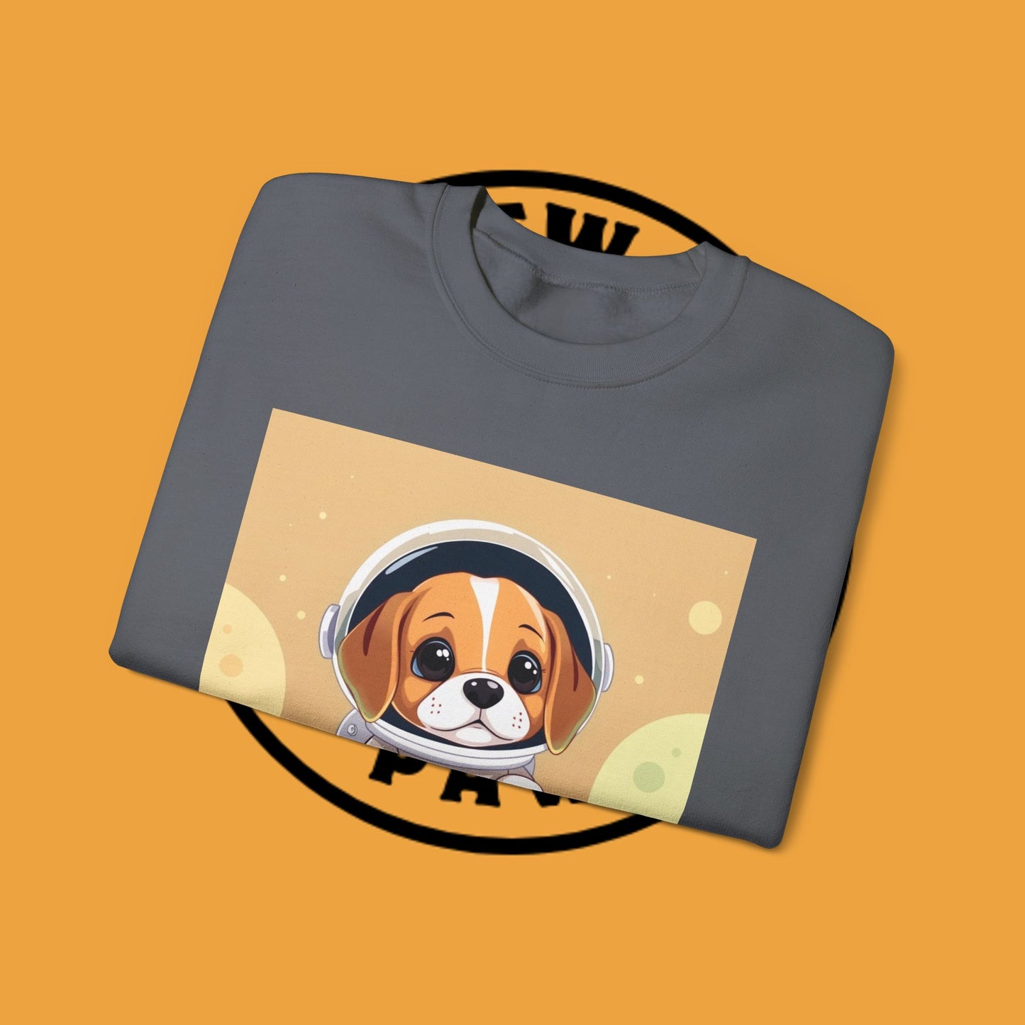 Astronaut Dog Crewneck Sweatshirt - Space Beagle Design with Helmet and Planets