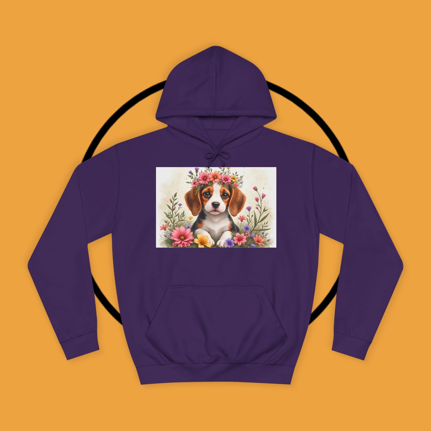 ๐ธ Enchanted Garden Beagle Hoodie - Where Cuteness Blooms! ๐ถ - Unisex Hoodie