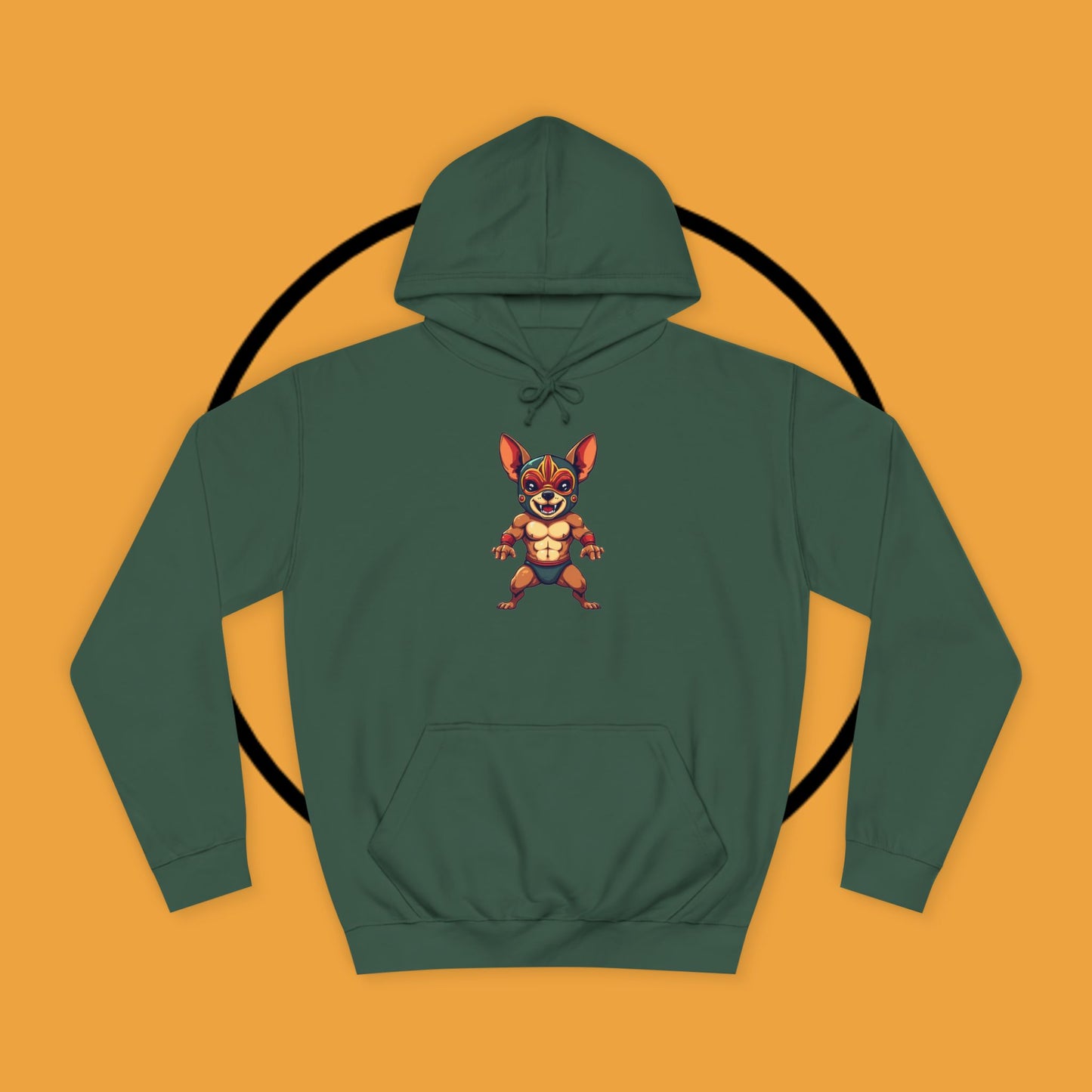 "Luchador Chihuahua Wrestling Hoodie | Mexican Lucha Libre Dog Mask | Wrestler Pet Art | Funny Fighting Dog Gift"