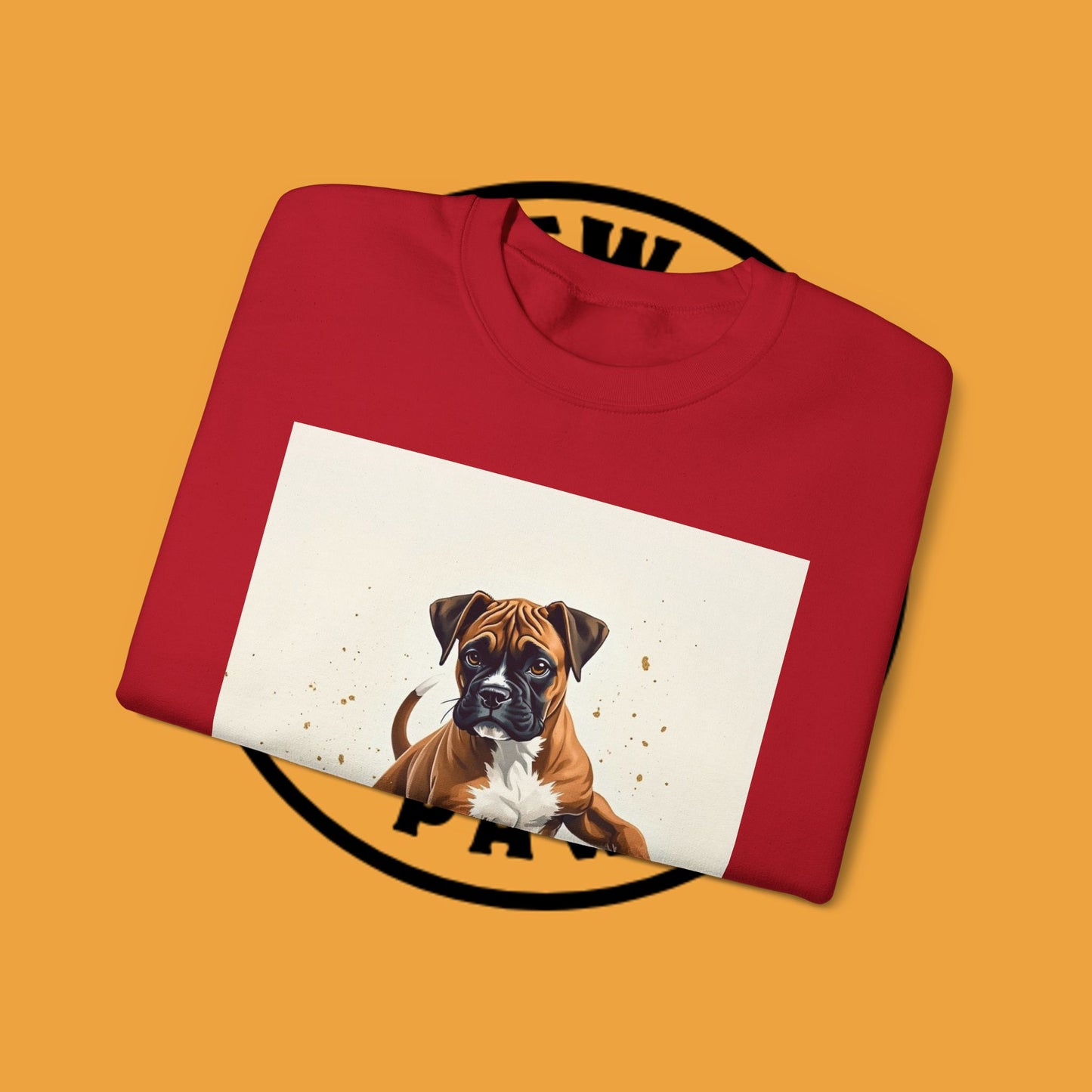 Running Boxer Puppy Crewneck Sweatshirt | Artistic Dog Lover Gift | Dynamic Movement Design