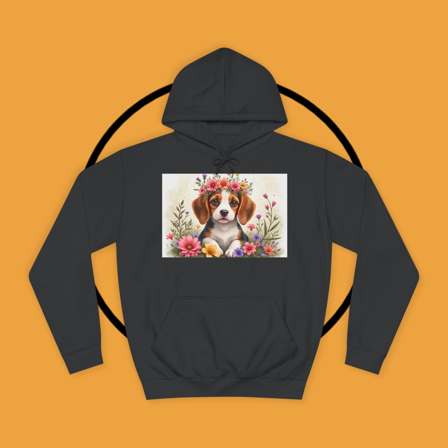 ๐ธ Enchanted Garden Beagle Hoodie - Where Cuteness Blooms! ๐ถ - Unisex Hoodie