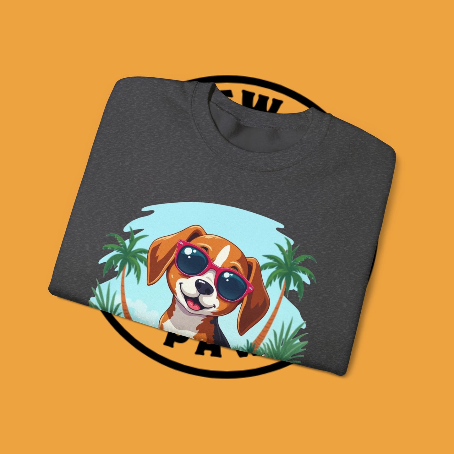 Dog Lover Crewneck Sweatshirt - Beagle surfista - Cool Summer Beagle Surfboard Sweatshirt β Perfect for Beach Vibes!
