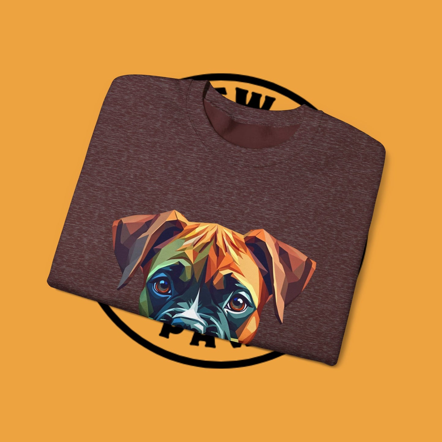 Geometric Boxer Dog Crewneck Sweatshirt - Polygon Art Pet Portrait - Modern Design Lover Gift