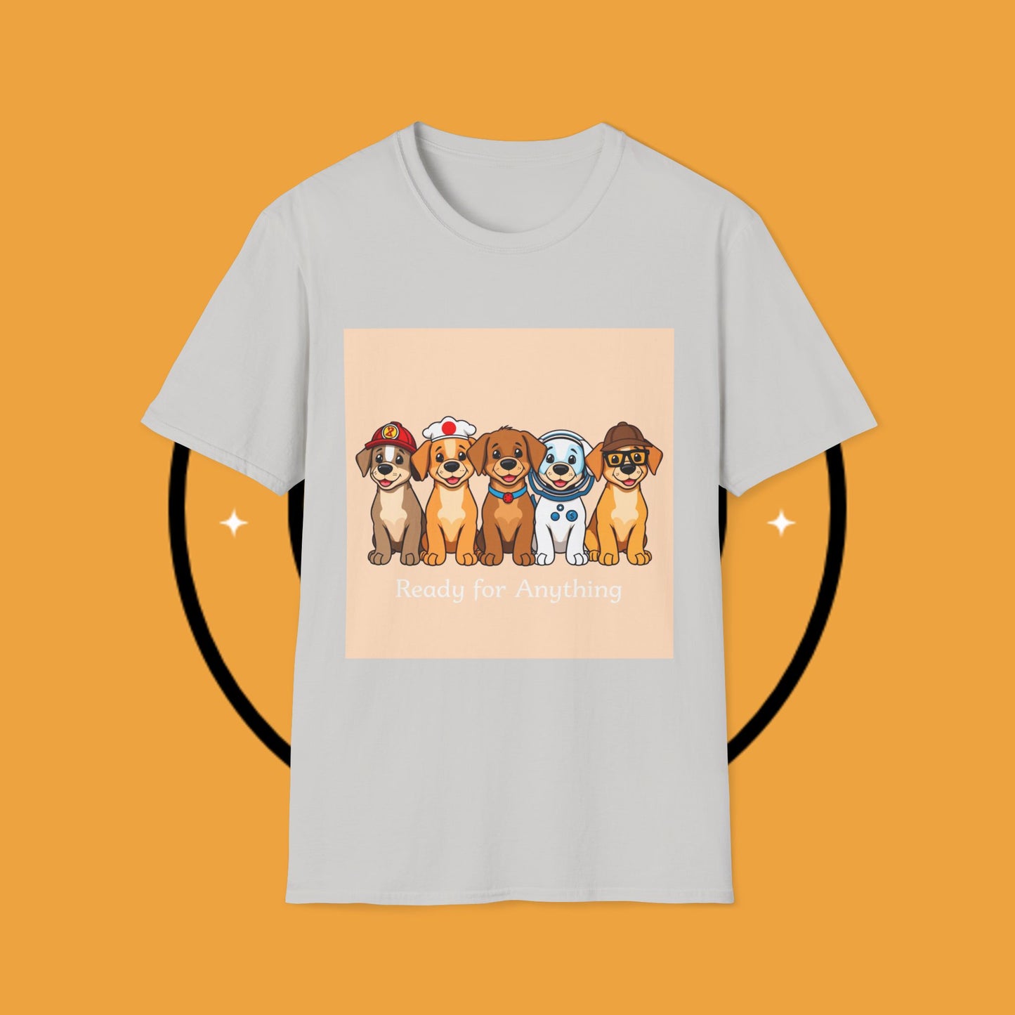 Puppy Professionals ๐พ | Ready for Anything T-Shirt for Career - Curious Canine Lovers - Unisex T-Shirt Design