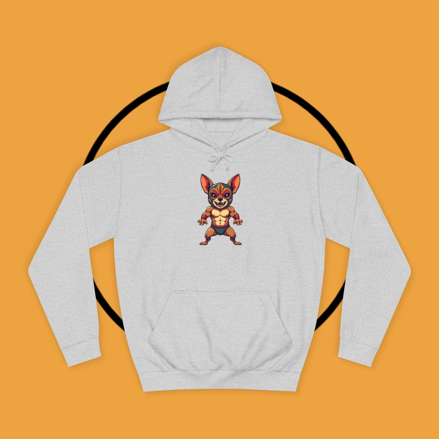 "Luchador Chihuahua Wrestling Hoodie | Mexican Lucha Libre Dog Mask | Wrestler Pet Art | Funny Fighting Dog Gift"