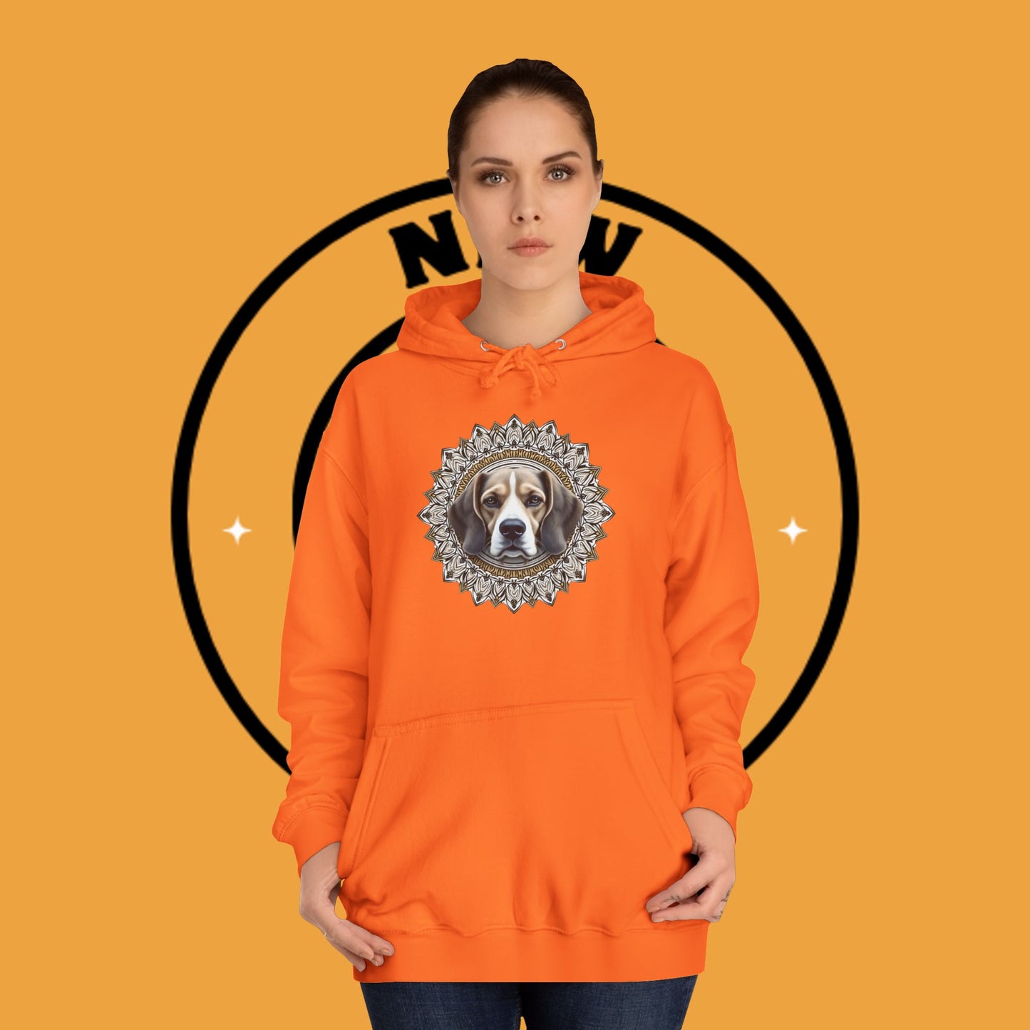 🕉️ Sacred Beagle Mandala Hoodie - Where Spirituality Meets Canine Love! ✨Royal Beagle Mandala Hoodie 🐾✨- Unisex Hoodie