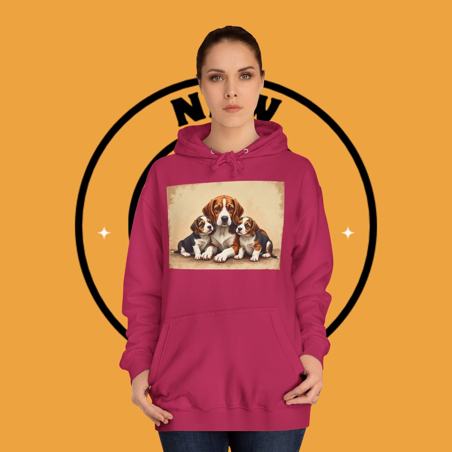 π¨βπ©βπ§βπ¦ Beagle Family Portrait Hoodie - Love Multiplied by Three! πΎ - Unisex Hoodie