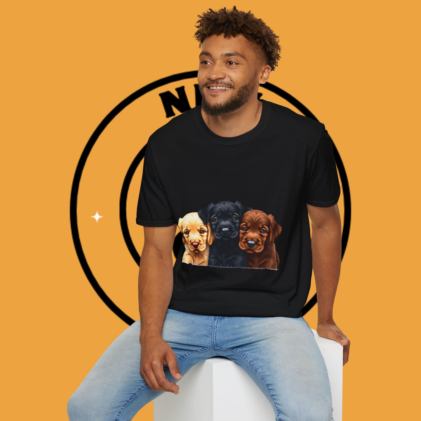 3 Adorable Retrievers Puppys - Dog - Unisex T-Shirt Design "Retriever Squad ๐พ | Trio of Cuteness T-Shirt for Dog Devotees"