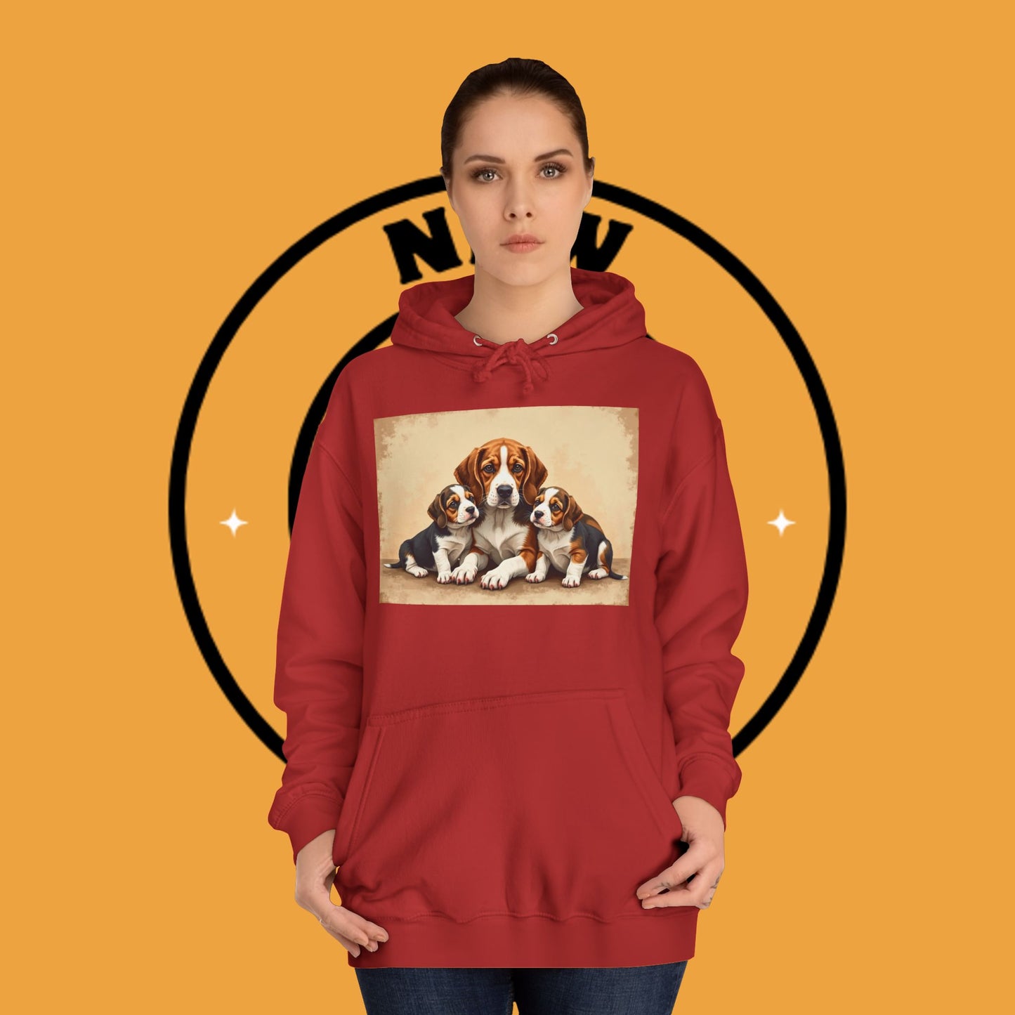 π¨βπ©βπ§βπ¦ Beagle Family Portrait Hoodie - Love Multiplied by Three! πΎ - Unisex Hoodie