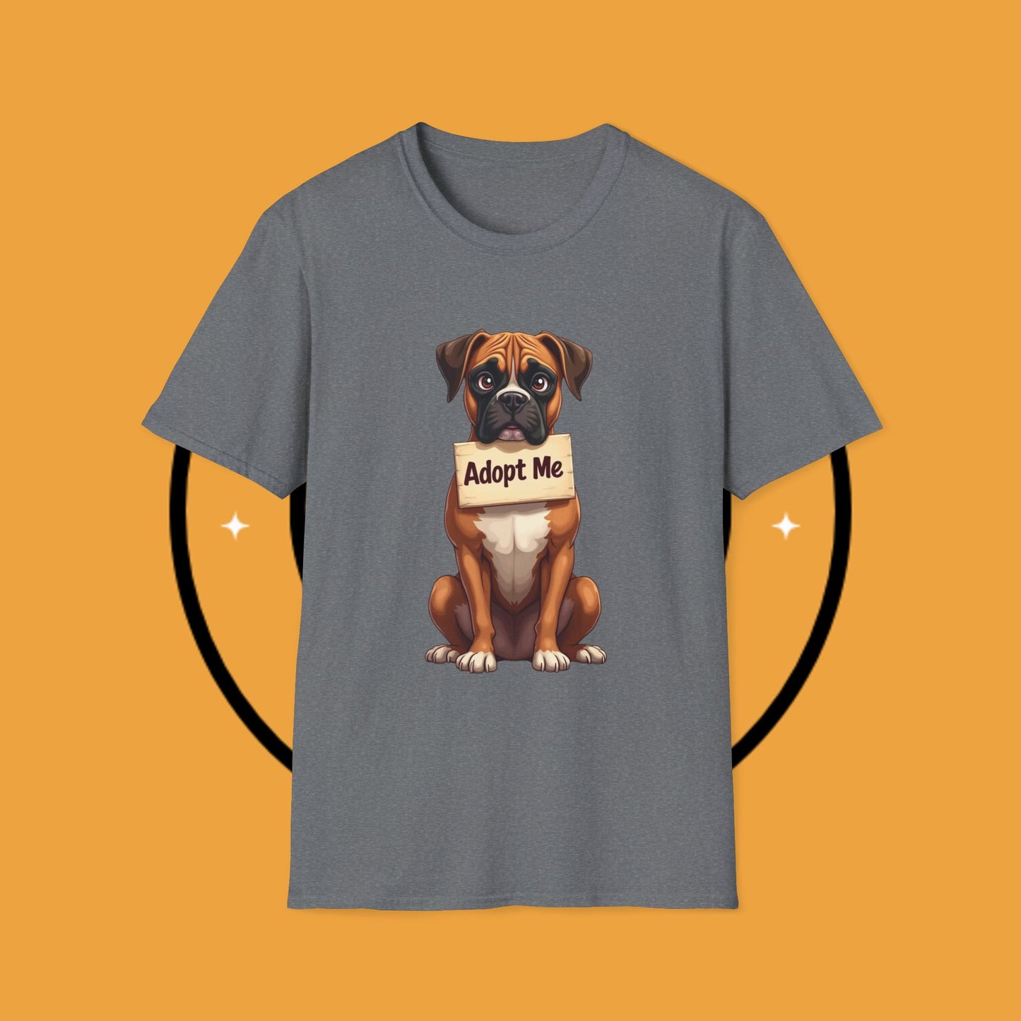 Adopt Me Boxer Dog T-Shirt - Cute Animal Rescue Awareness Tee for Dog Lovers