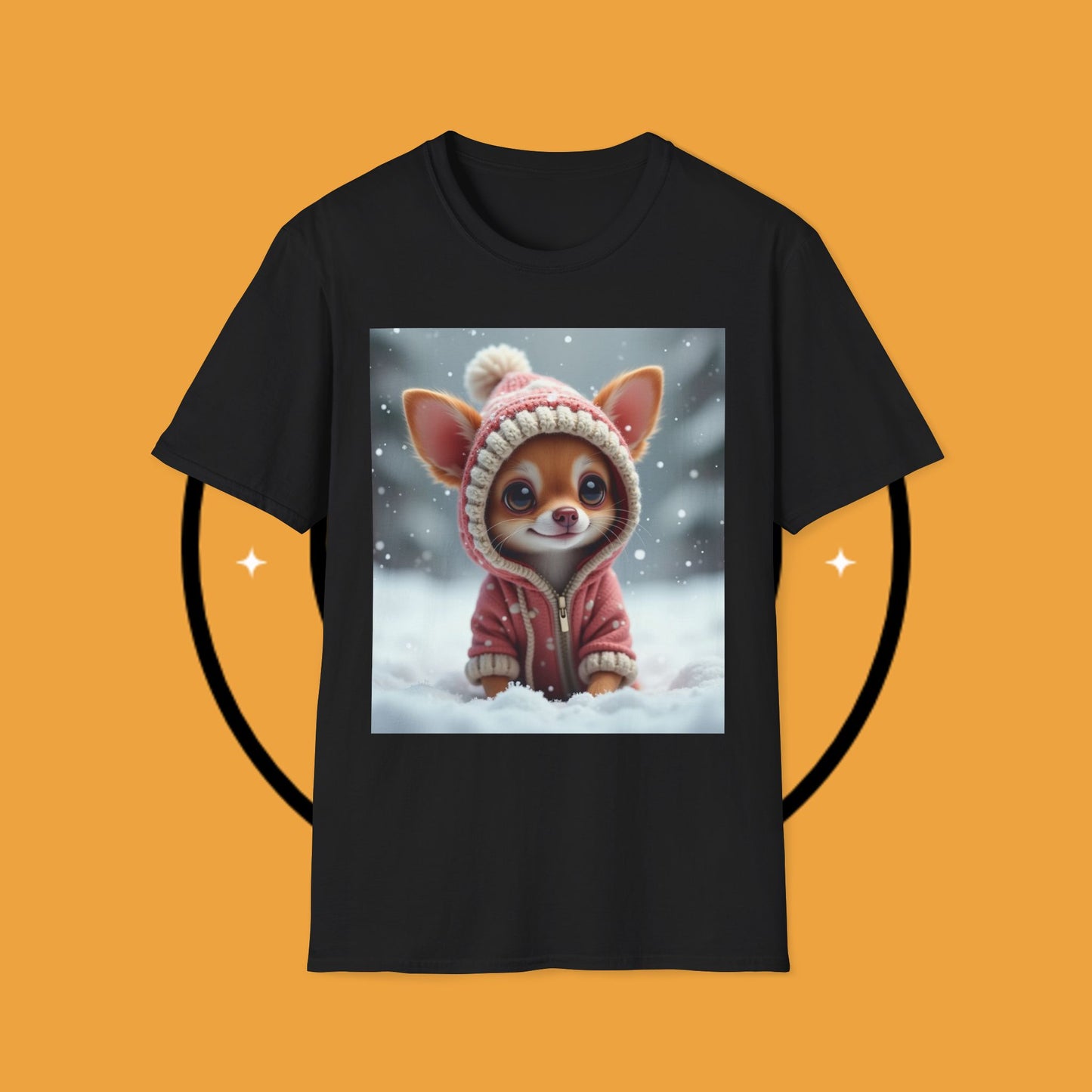 Winter Chihuahua Snow T-Shirt - Cozy Holiday Dog Art - Christmas Pet Hoodie Tee - Cute Winter Animal Shirt