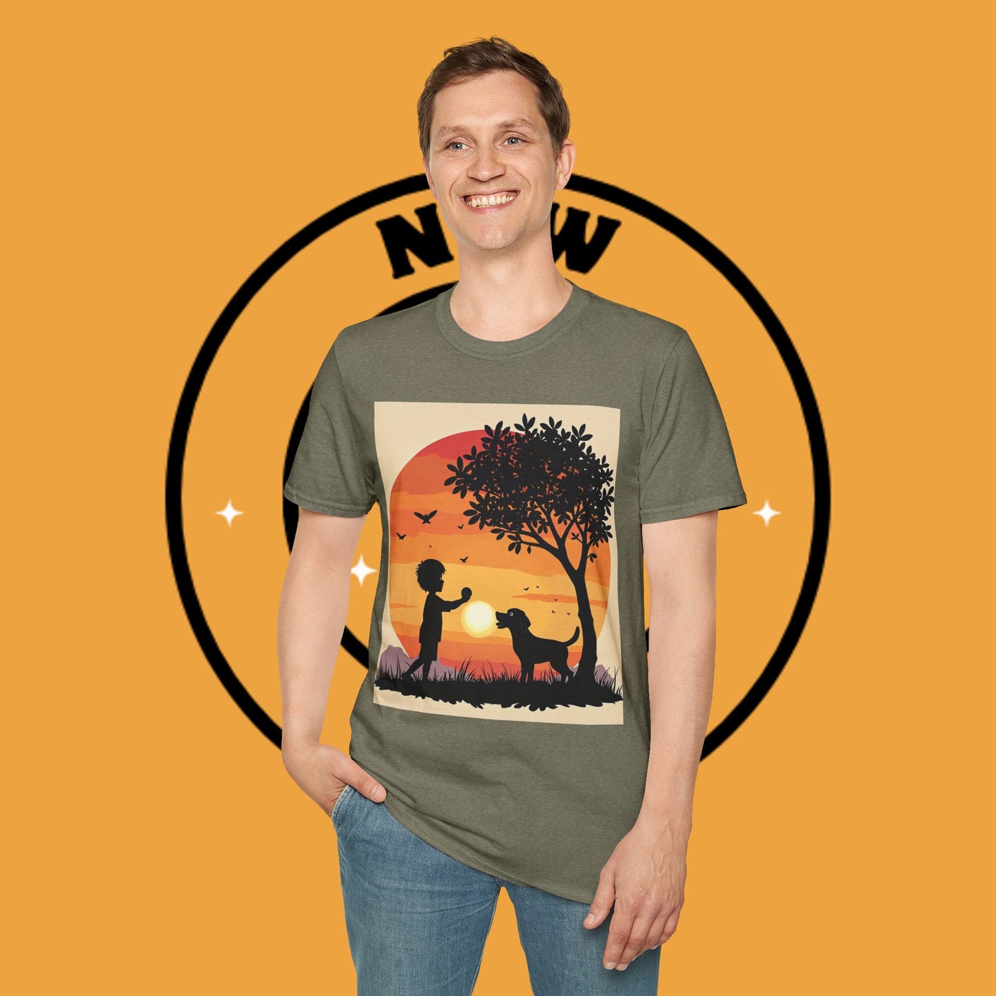 Playing with paws - Dog - Unisex T-Shirt Design - Sunset Playmates π
| Heartwarming Silhouette T-Shirt for Dog Lovers"