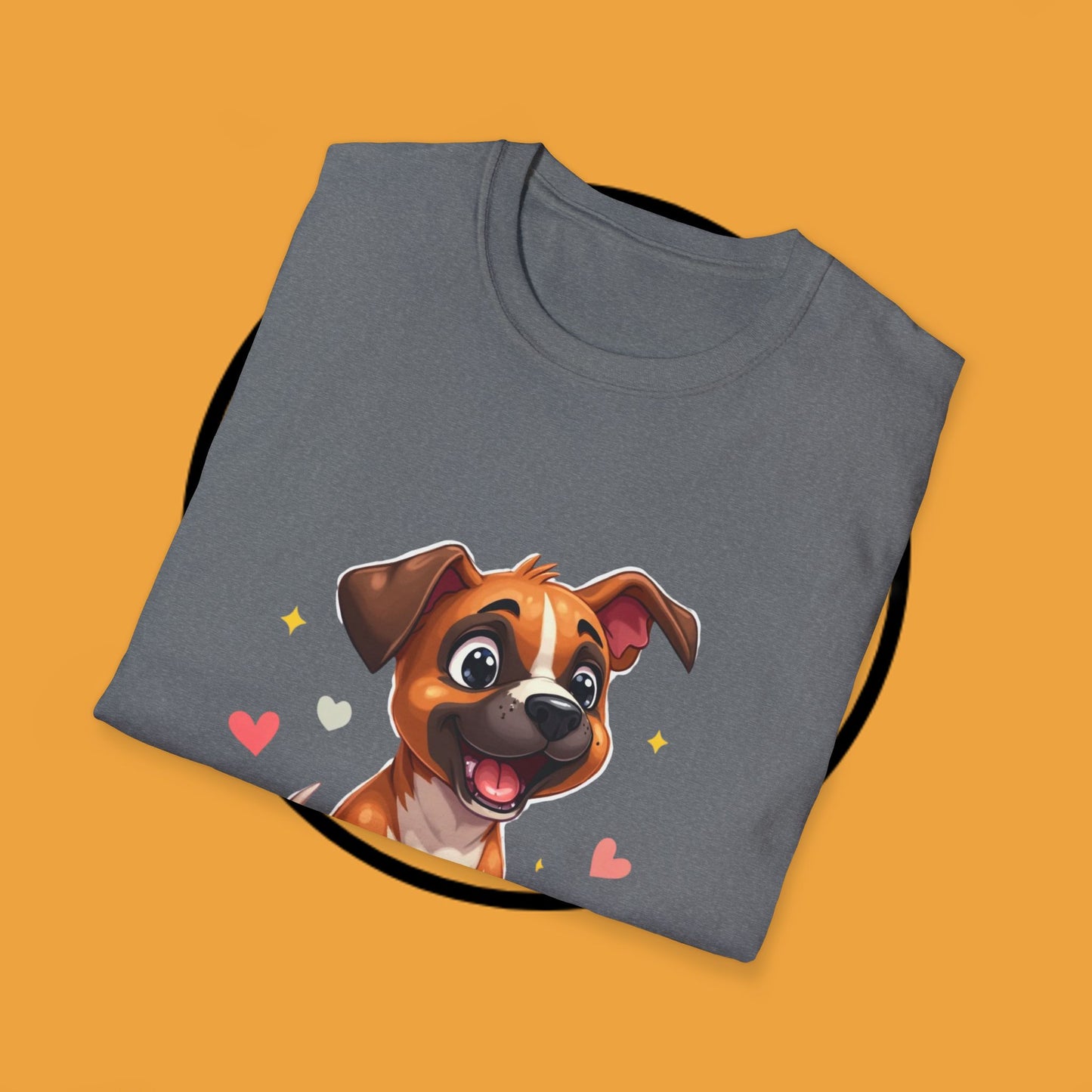 Cute Boxer Puppy Love T-Shirt - Happy Dog Heart Design Tee for Dog Lovers