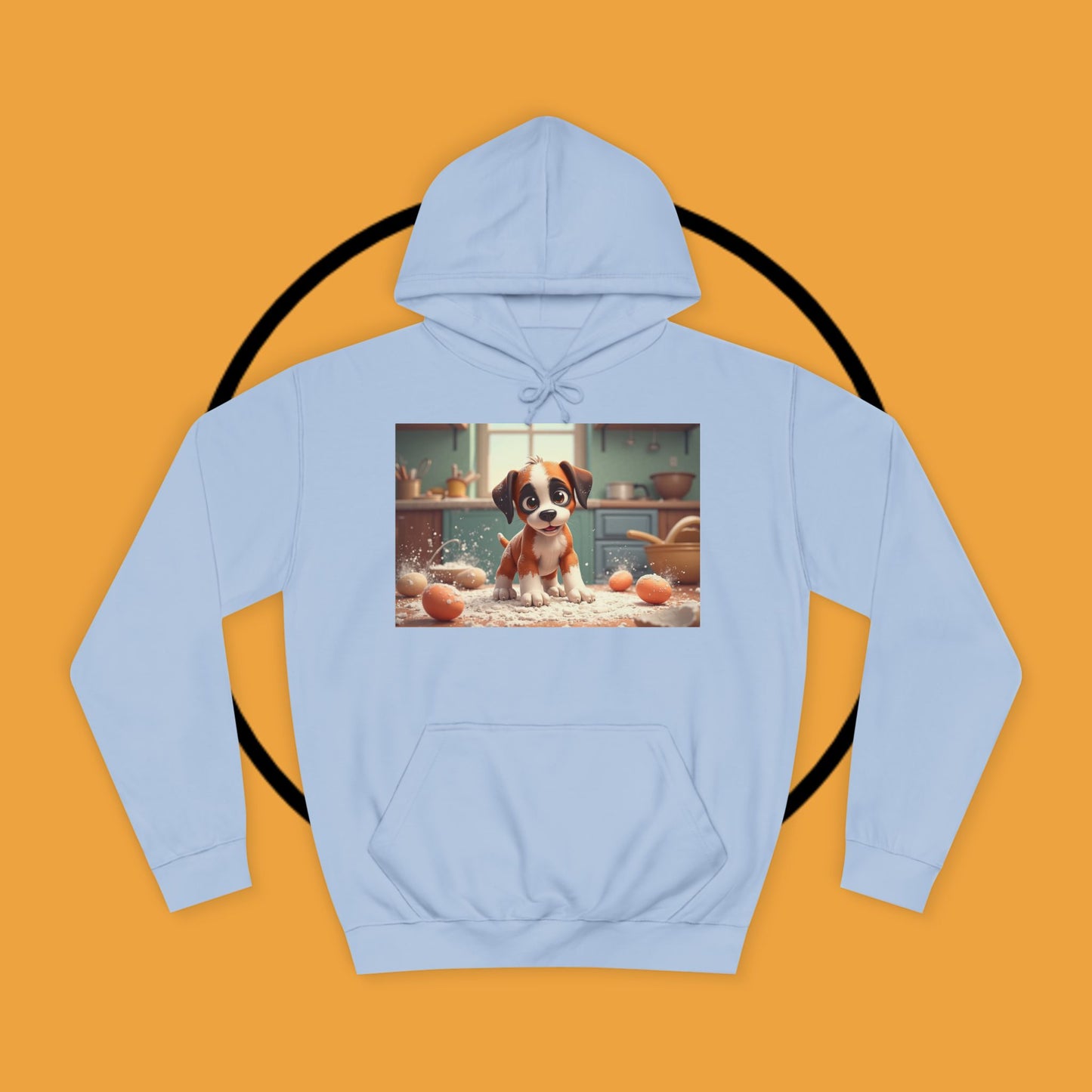 Adorable Mischievous Boxer Puppy Hoodie - Cute Kitchen Chaos Design | Dog Lover Gift