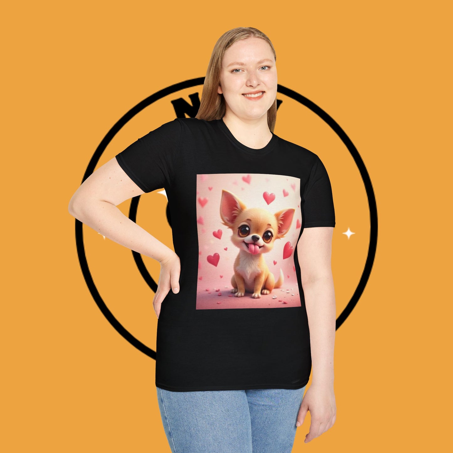 Cute Chihuahua Puppy Love Heart T-Shirt - Funny Dog Lover Gift Tee | Kawaii Pet Apparel
