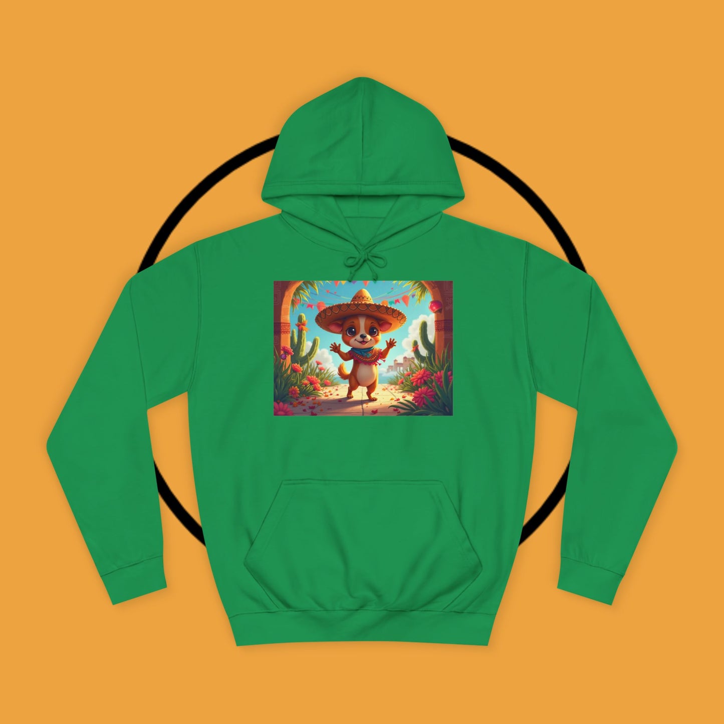 "Mexican Sombrero Chihuahua Hoodie | Fiesta Dog Celebration Wear | Authentic México Desert Art | Cinco de Mayo Gift"