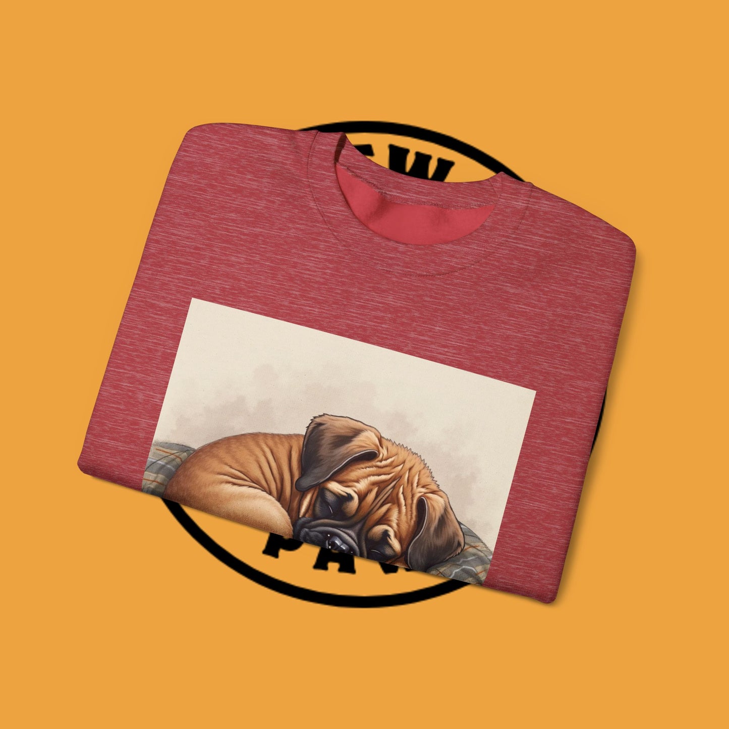Sleeping Boxer Puppy Crewneck Sweatshirt - Cozy Dog Art Design - Comfort Wear for Pet Lovers