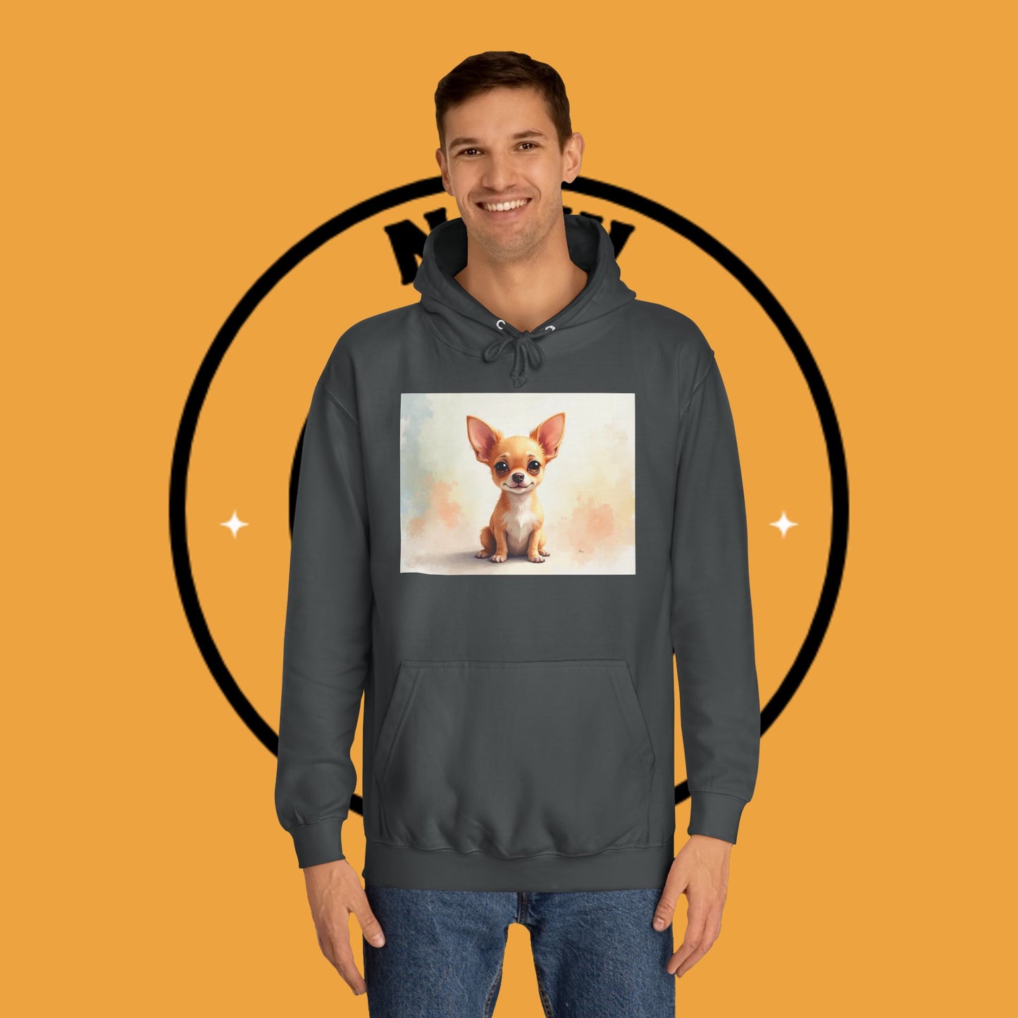 Watercolor Chihuahua Puppy Hoodie - Artistic Dog Portrait Sweatshirt