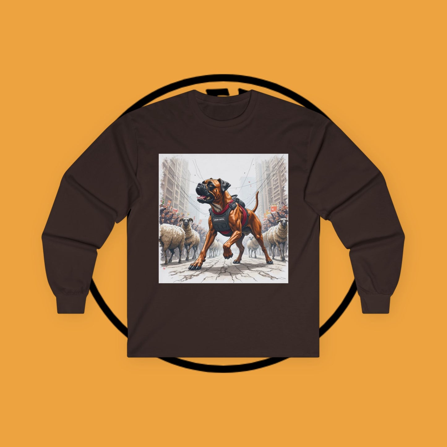 Crowd Control Dog Long Sleeve Tee - Tactical K9 Urban Sheep Herding Shirt