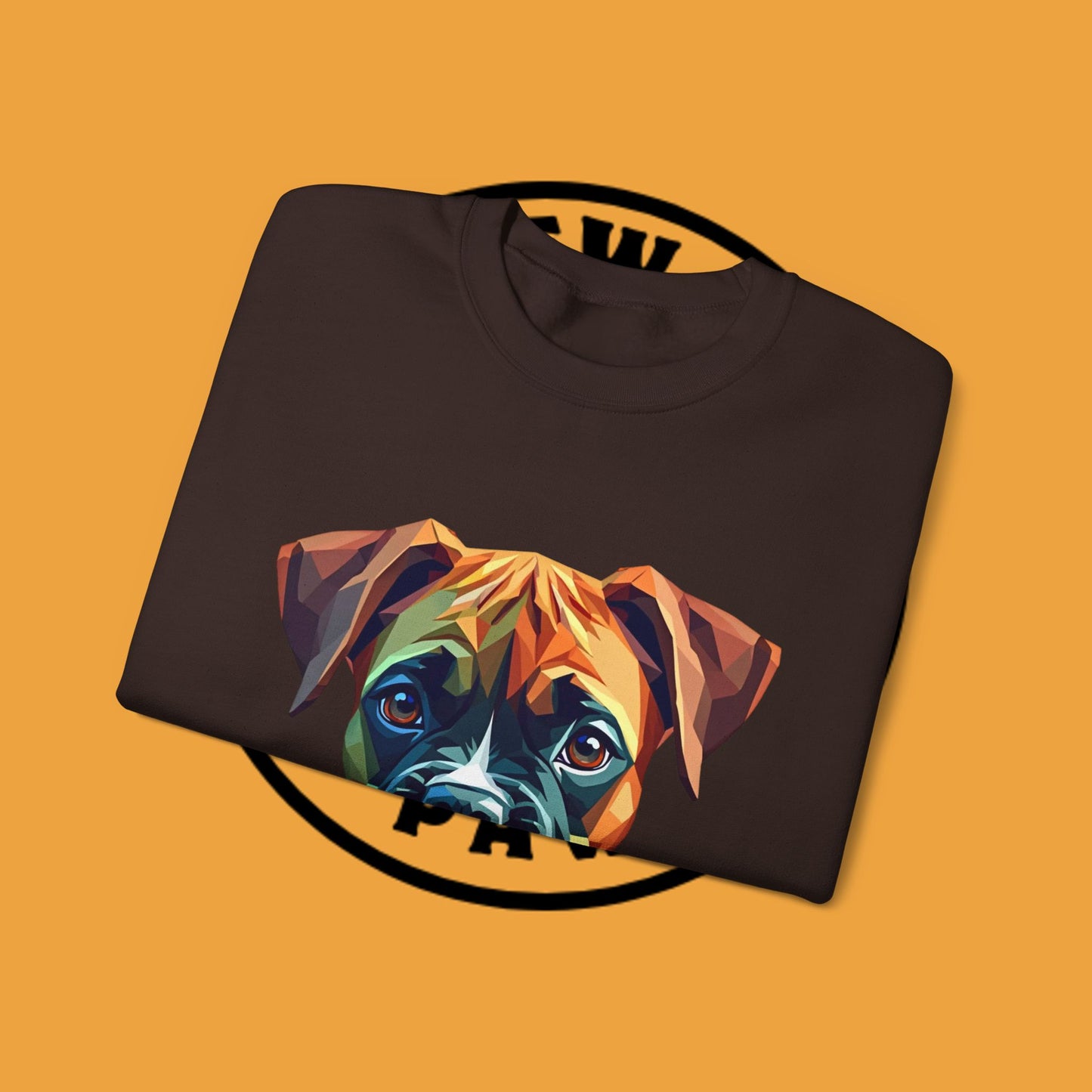 Geometric Boxer Dog Crewneck Sweatshirt - Polygon Art Pet Portrait - Modern Design Lover Gift
