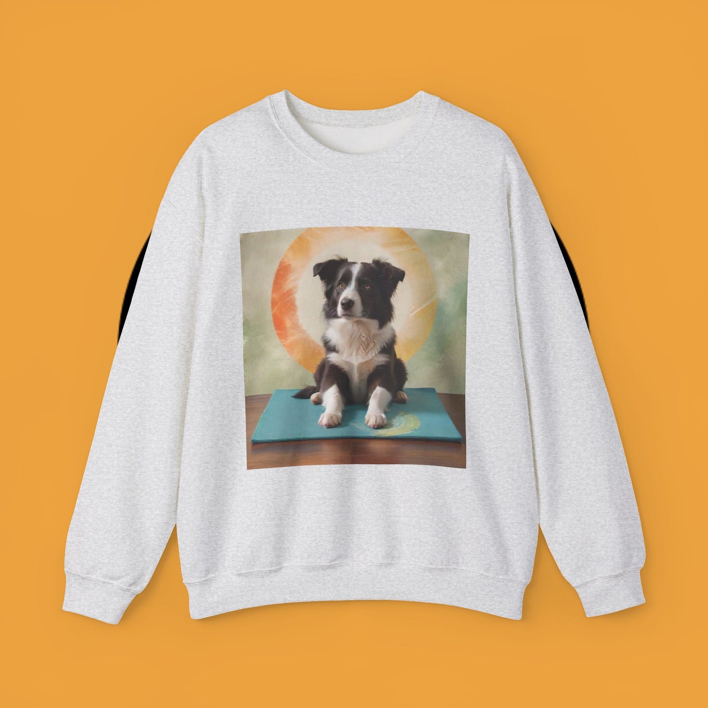 Zen Border Collie Yoga Dog Crewneck Sweatshirt - Meditation Pet Lover Gift | Spiritual Animal Art