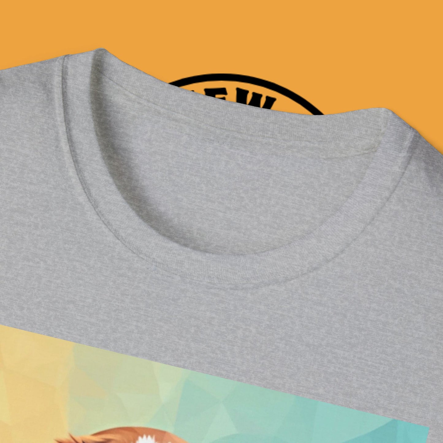 Modern Art Beagle Puppy T-Shirt - Geometric Low Poly Dog Design with Rainbow Background