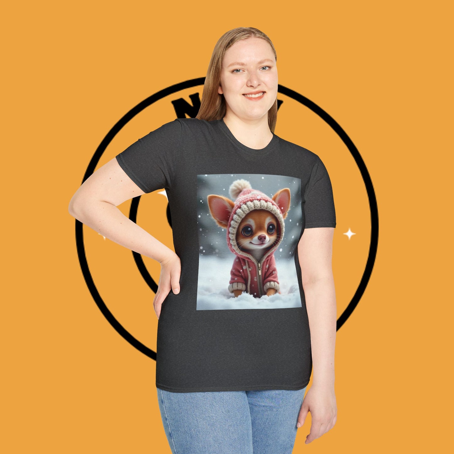 Winter Chihuahua Snow T-Shirt - Cozy Holiday Dog Art - Christmas Pet Hoodie Tee - Cute Winter Animal Shirt