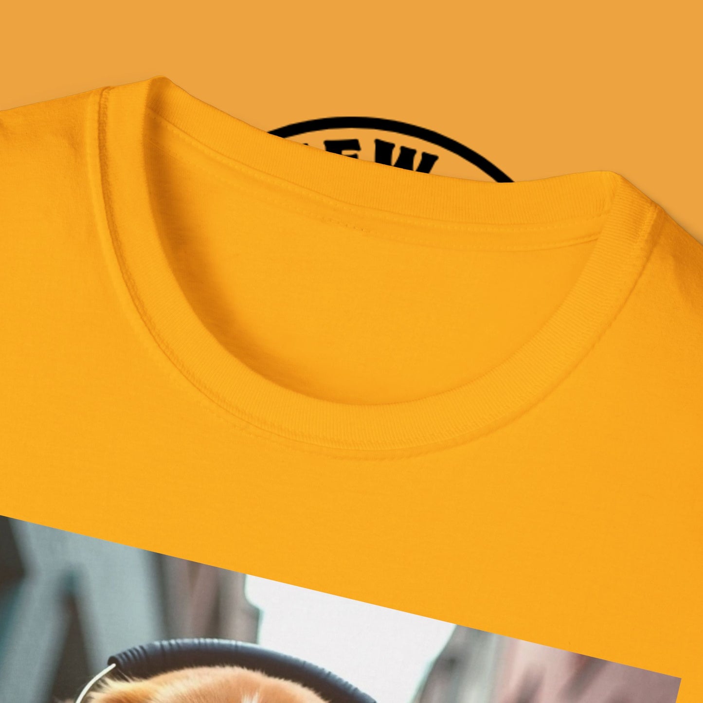 Hip Hop Beagle Dog T-Shirt - Cool Puppy with Headphones & Gold Chains Graphic Tee