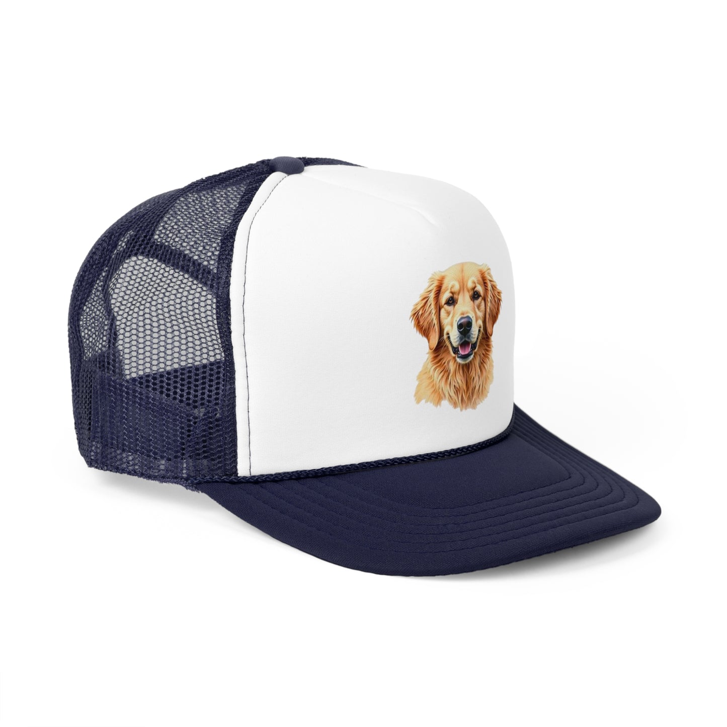 Golden Retriever Portrait Trucker Hat - Happy Dog Watercolor Art Style Cap - Perfect for Pet Lovers