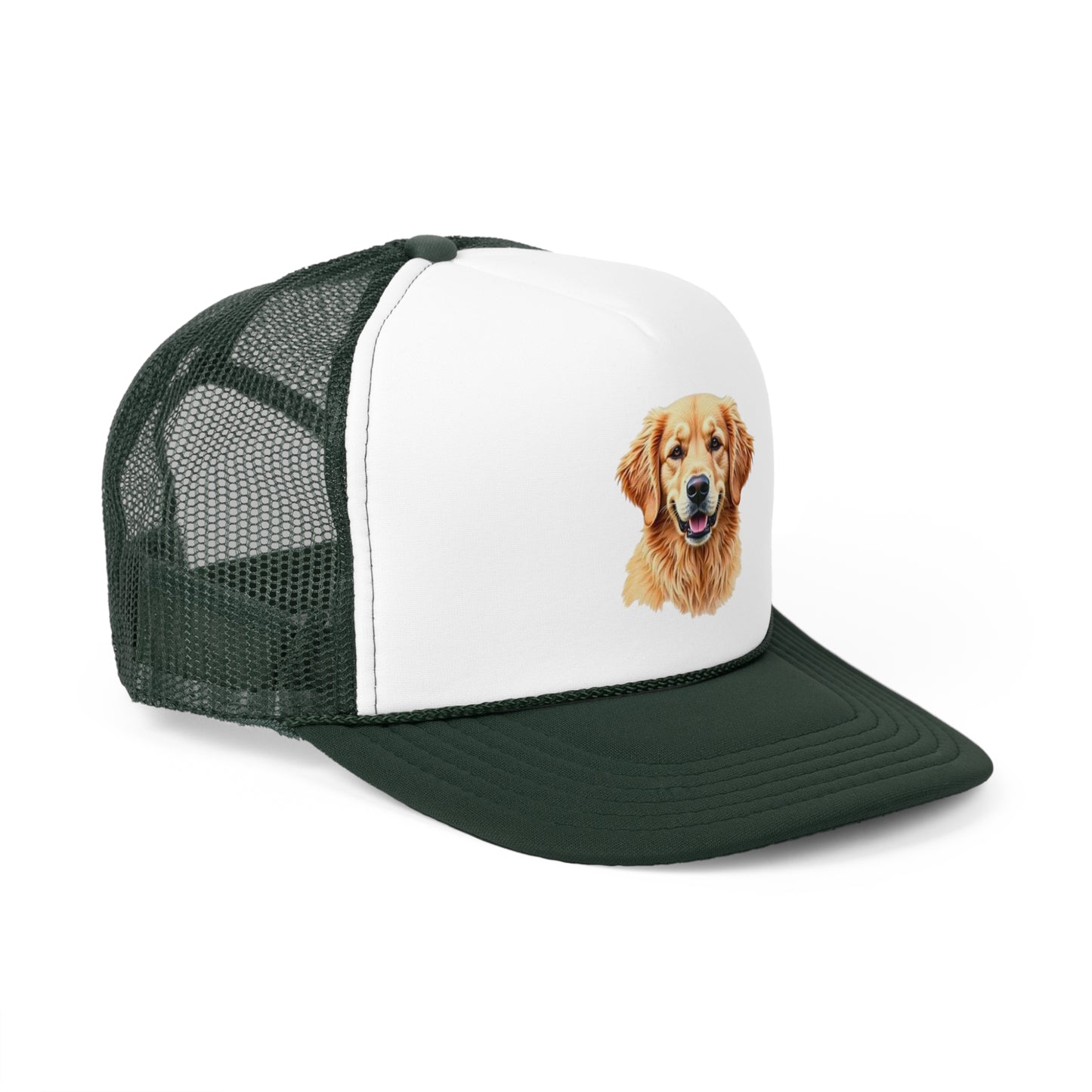 Golden Retriever Portrait Trucker Hat - Happy Dog Watercolor Art Style Cap - Perfect for Pet Lovers