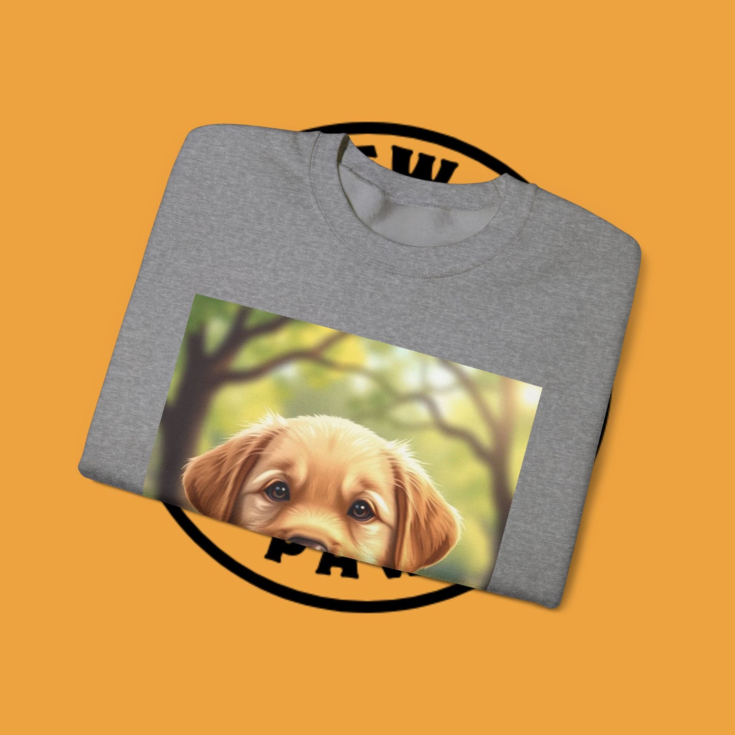 Crewneck Sweatshirt - Adorable Puppy Smiling in the Park - Sweet and Happy Golden Retriever