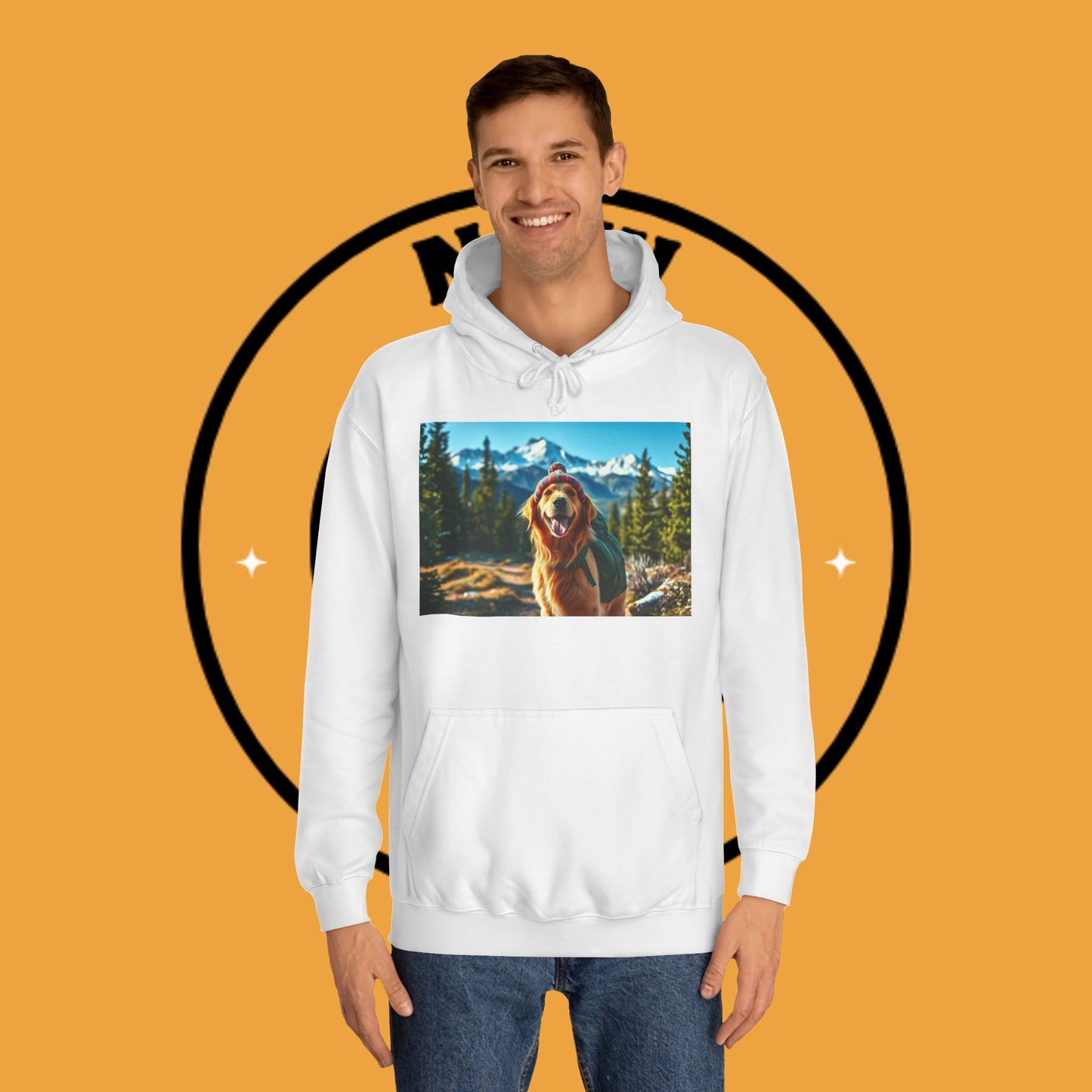 Adventure Awaits – Golden Retriever Mountain Hike Hoodie - Unisex Hoodies