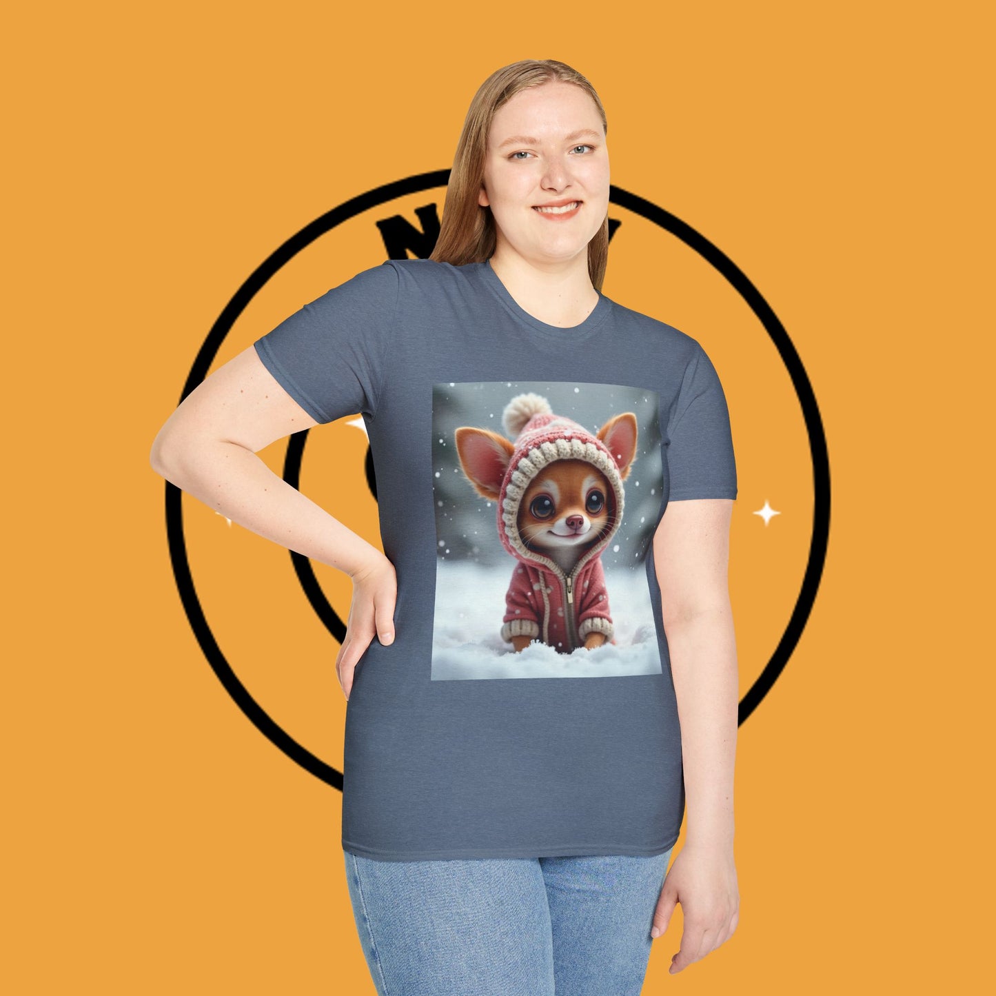 Winter Chihuahua Snow T-Shirt - Cozy Holiday Dog Art - Christmas Pet Hoodie Tee - Cute Winter Animal Shirt