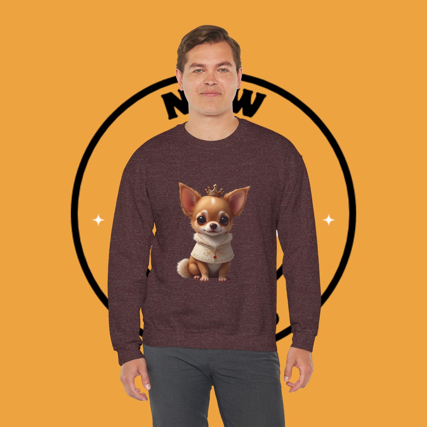 Royal Chihuahua Princess Sweatshirt | Crown Dog Design | Majestic Pet Lover Gift