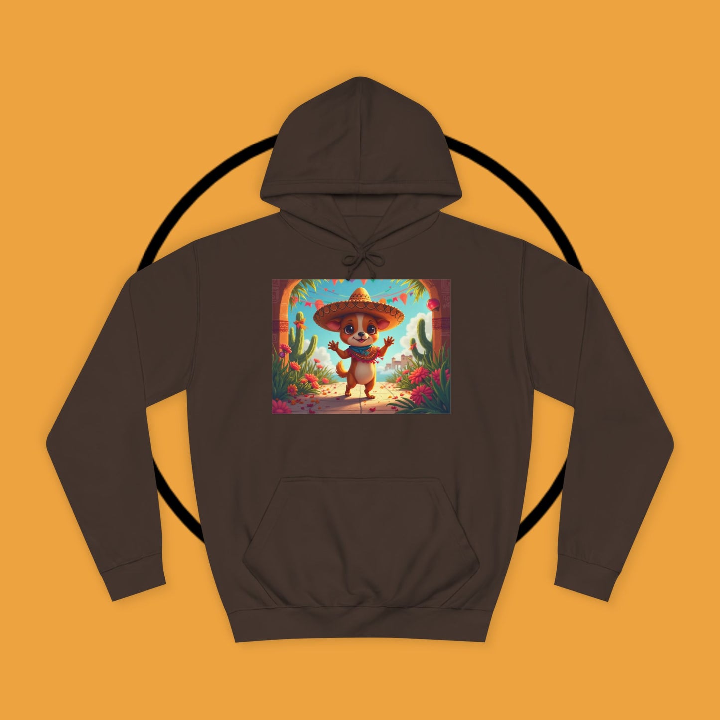 "Mexican Sombrero Chihuahua Hoodie | Fiesta Dog Celebration Wear | Authentic México Desert Art | Cinco de Mayo Gift"