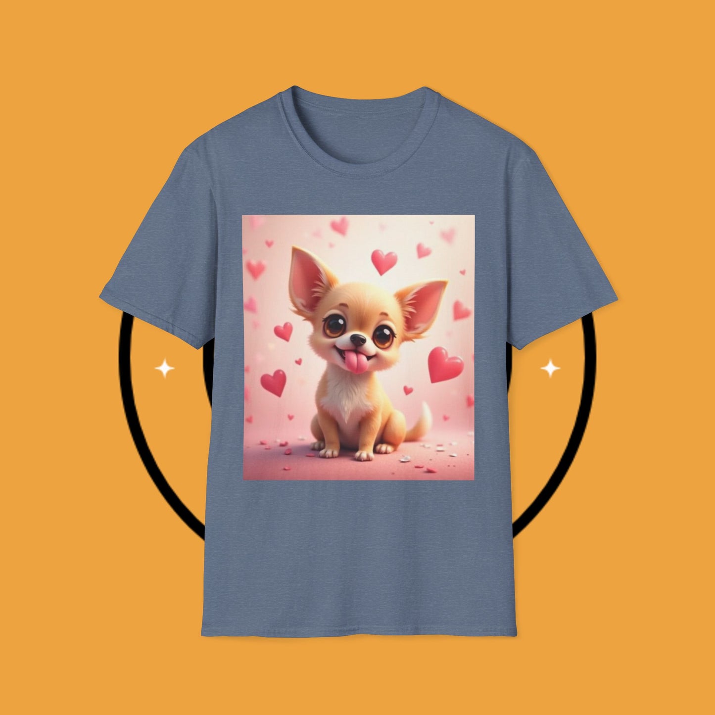 Cute Chihuahua Puppy Love Heart T-Shirt - Funny Dog Lover Gift Tee | Kawaii Pet Apparel