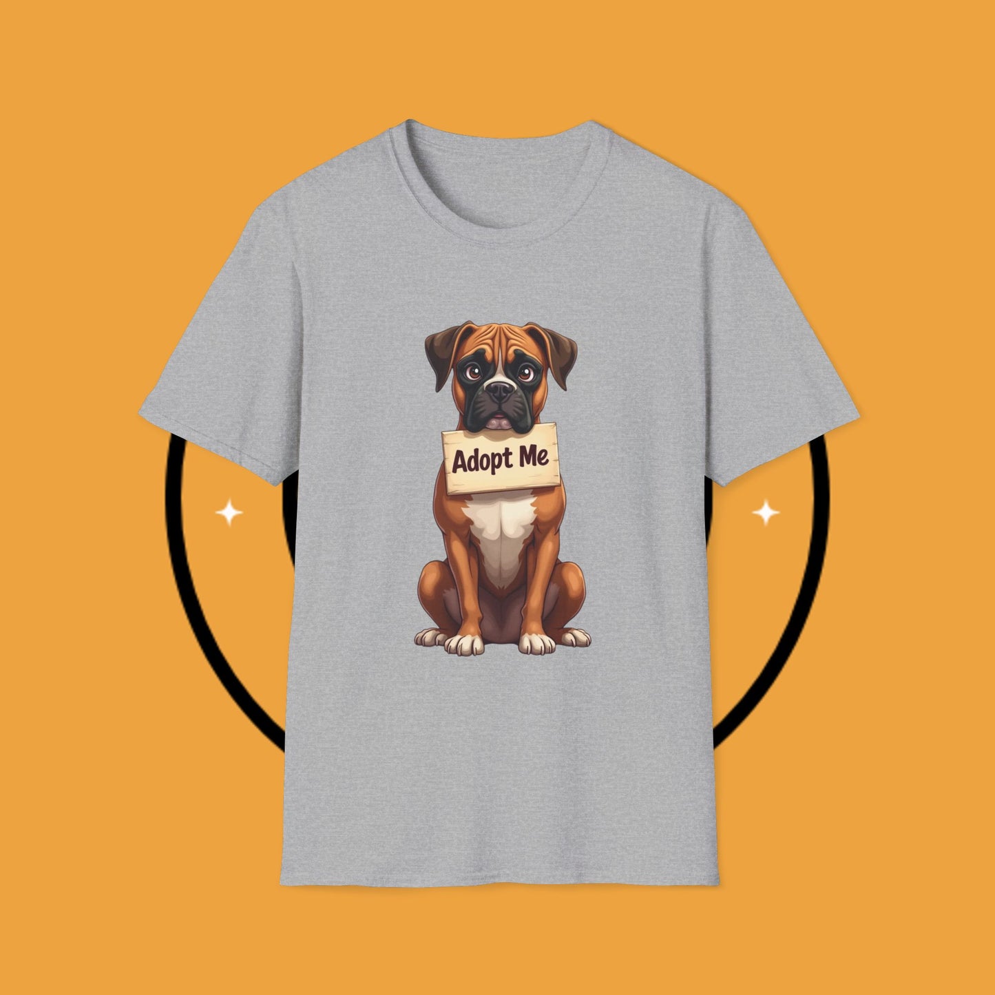 Adopt Me Boxer Dog T-Shirt - Cute Animal Rescue Awareness Tee for Dog Lovers
