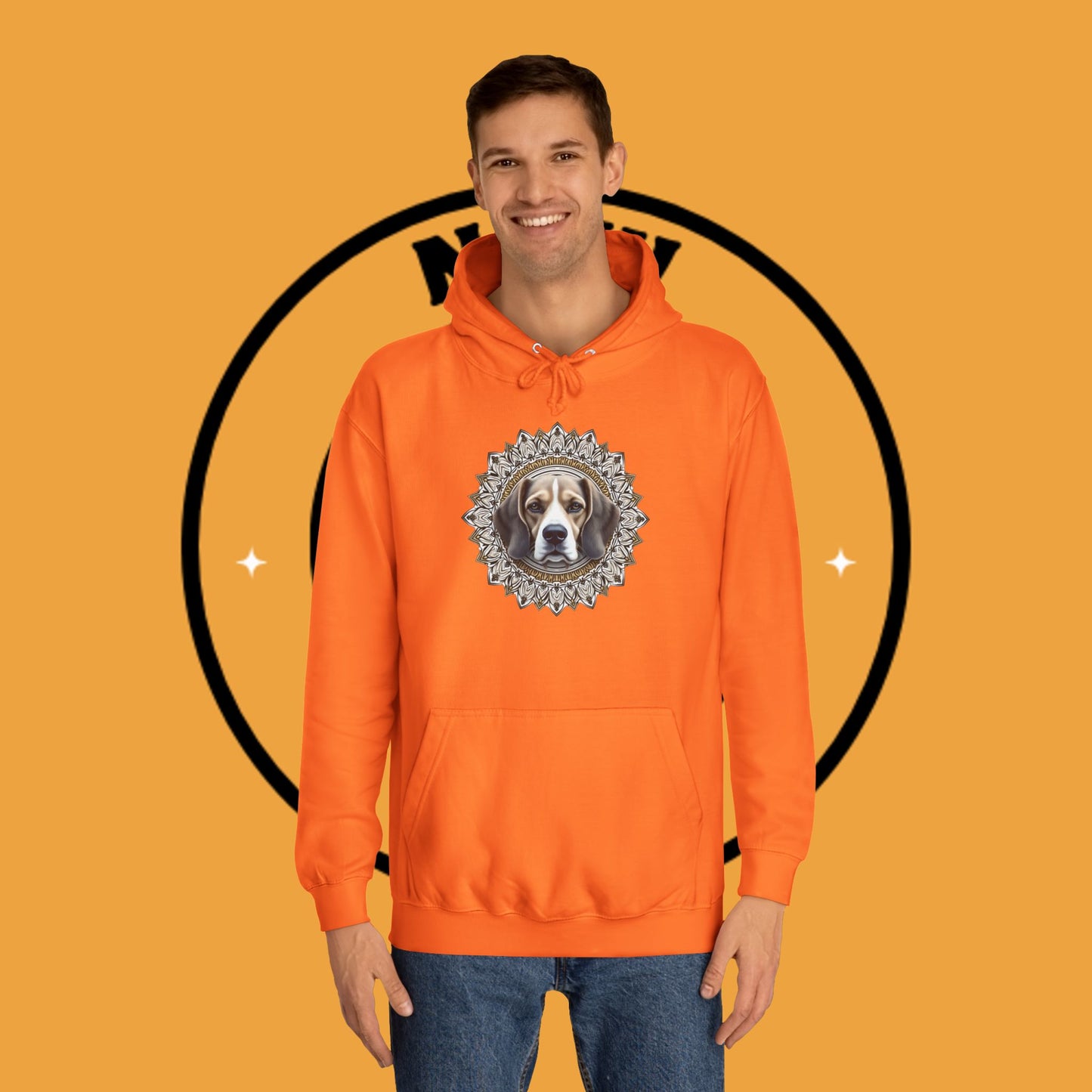 🕉️ Sacred Beagle Mandala Hoodie - Where Spirituality Meets Canine Love! ✨Royal Beagle Mandala Hoodie 🐾✨- Unisex Hoodie