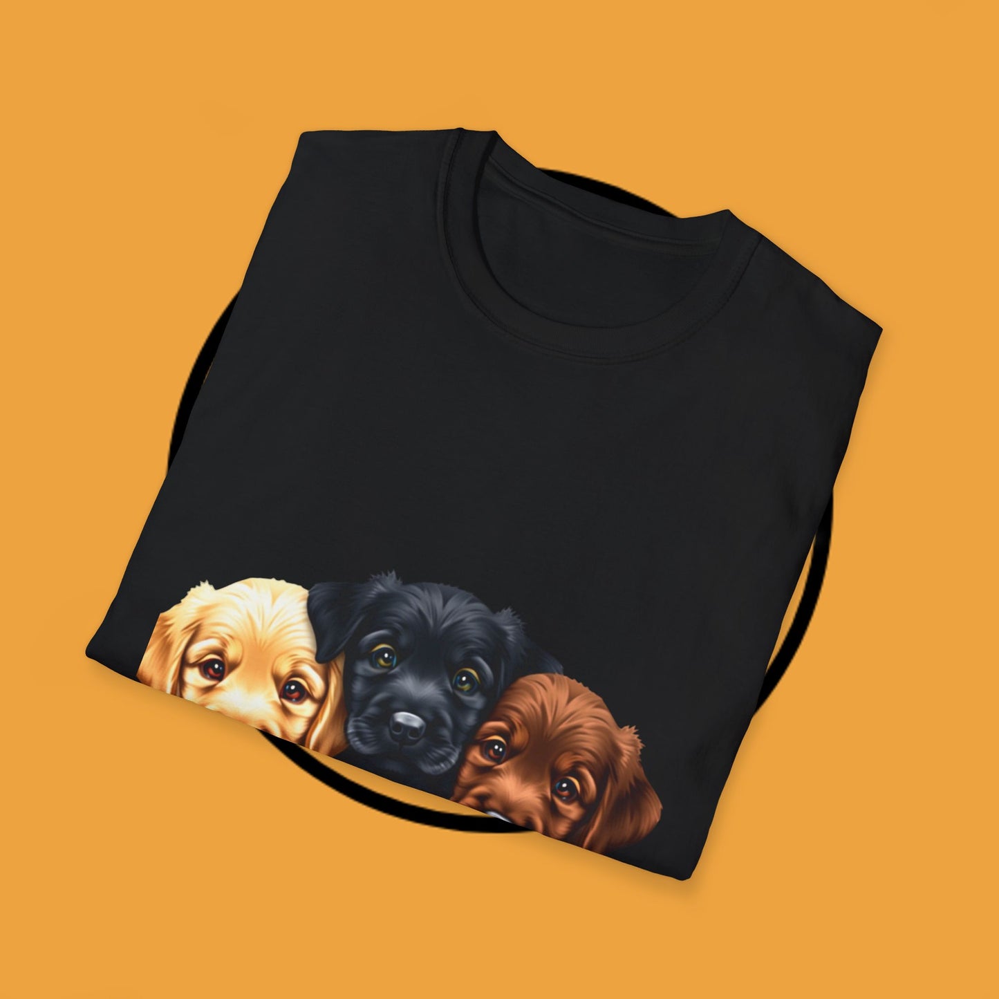 3 Adorable Retrievers Puppys - Dog - Unisex T-Shirt Design "Retriever Squad ๐พ | Trio of Cuteness T-Shirt for Dog Devotees"