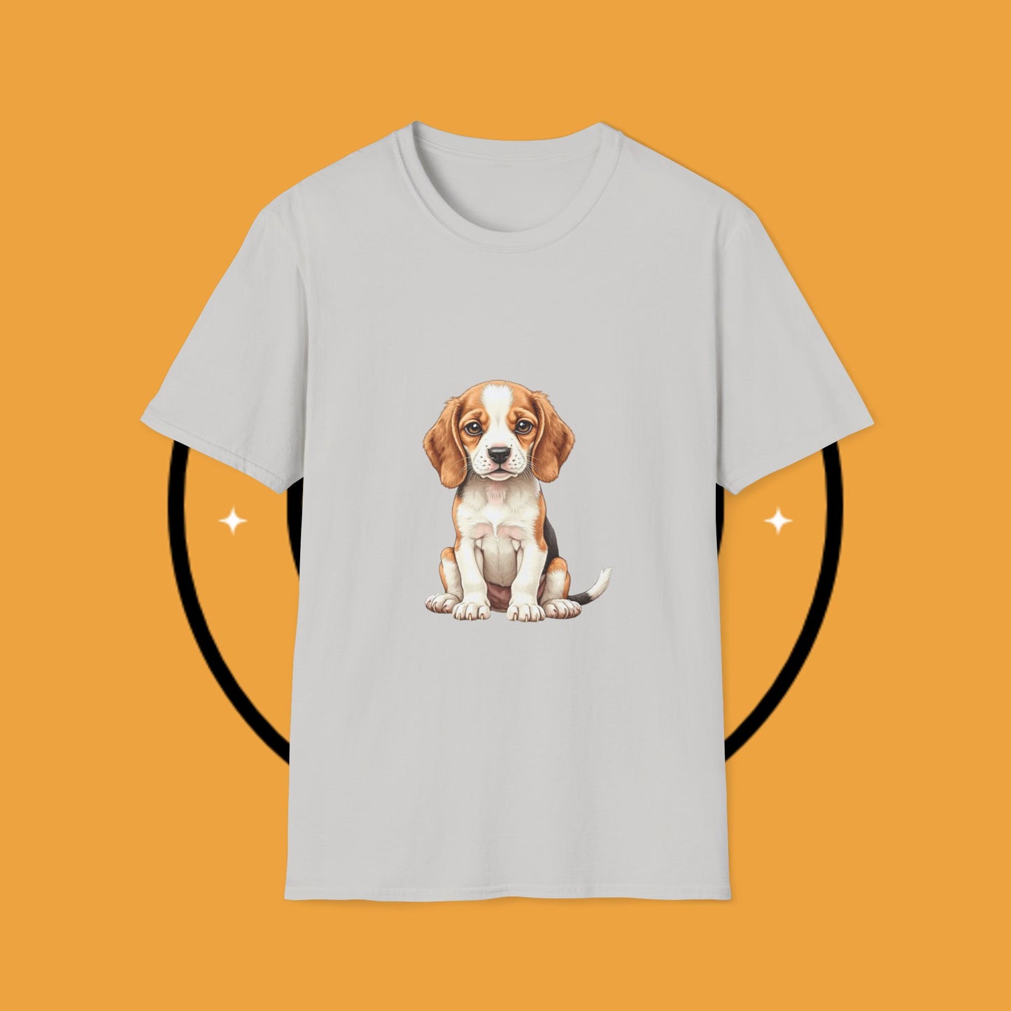 Realistic Beagle Puppy Portrait T-Shirt - Adorable Dog Face Graphic Tee for Pet Lovers