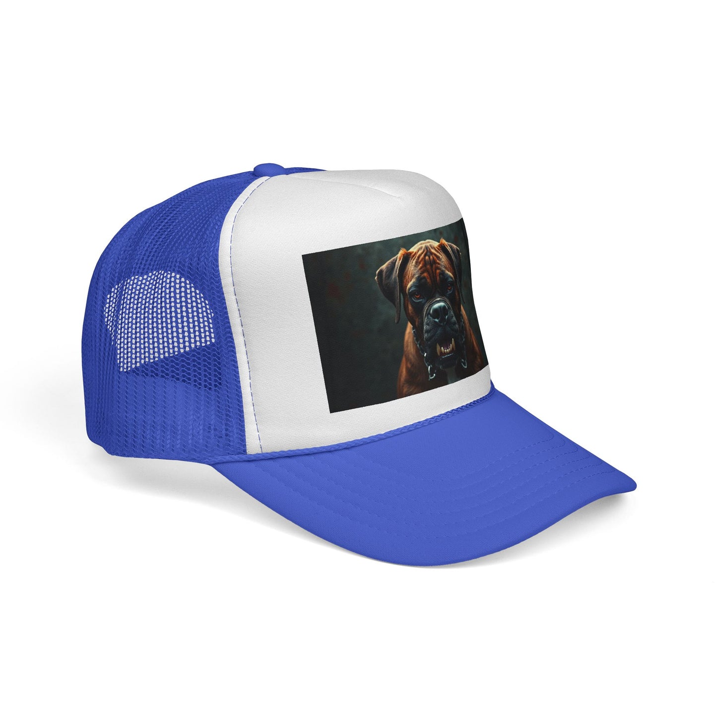 "Alpha Boxer Dog Trucker Cap - Fierce Guardian Design | Realistic Portrait Snapback Hat | Protective Breed Baseball Cap"