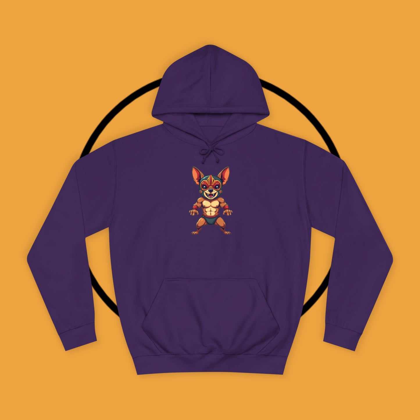 "Luchador Chihuahua Wrestling Hoodie | Mexican Lucha Libre Dog Mask | Wrestler Pet Art | Funny Fighting Dog Gift"