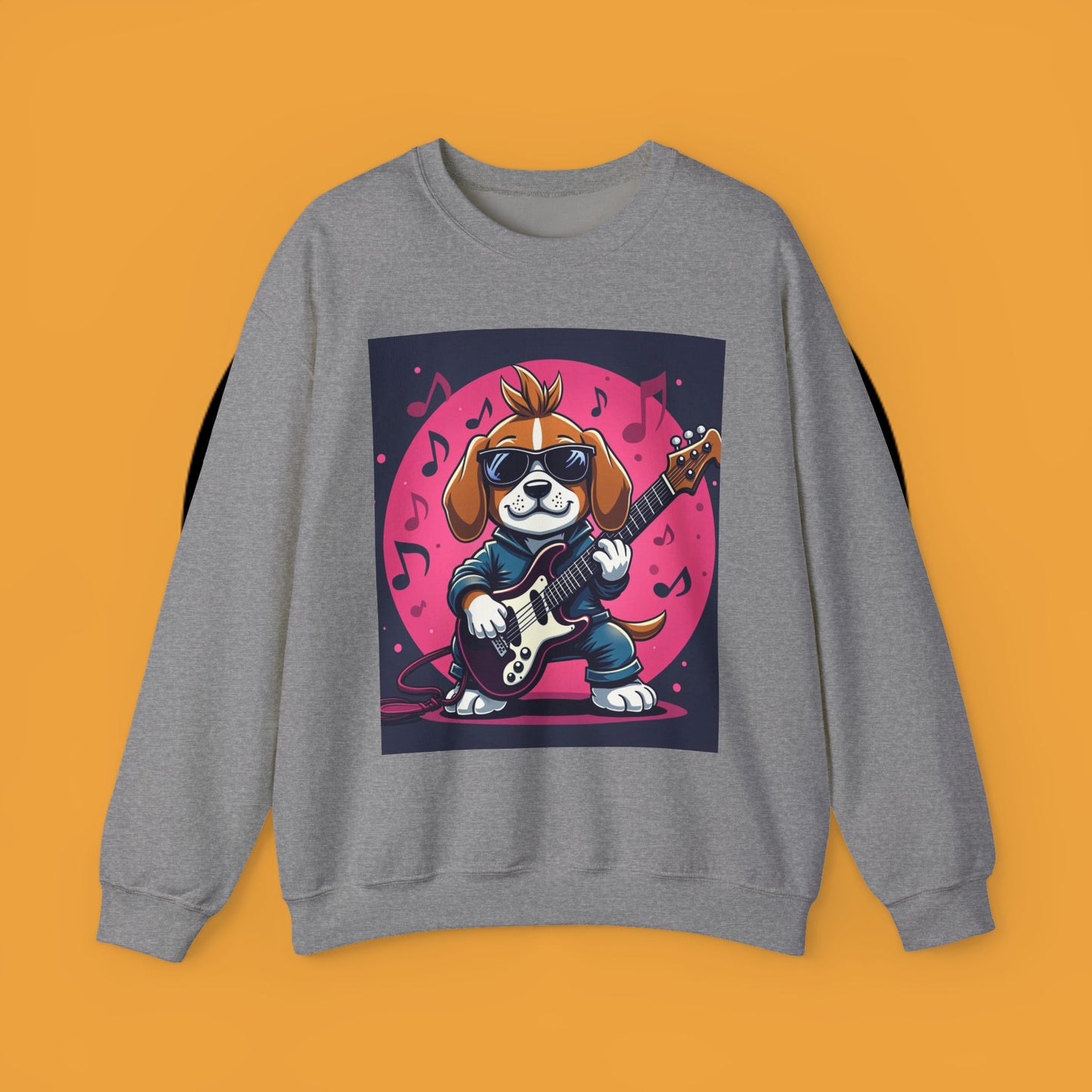 Dog Lover Crewneck Sweatshirt - Beagle Rockstar ๐ธ ROCK STAR BEAGLE SWEATSHIRT - UNLEASH YOUR INNER ROCKSTAR! ๐ธ